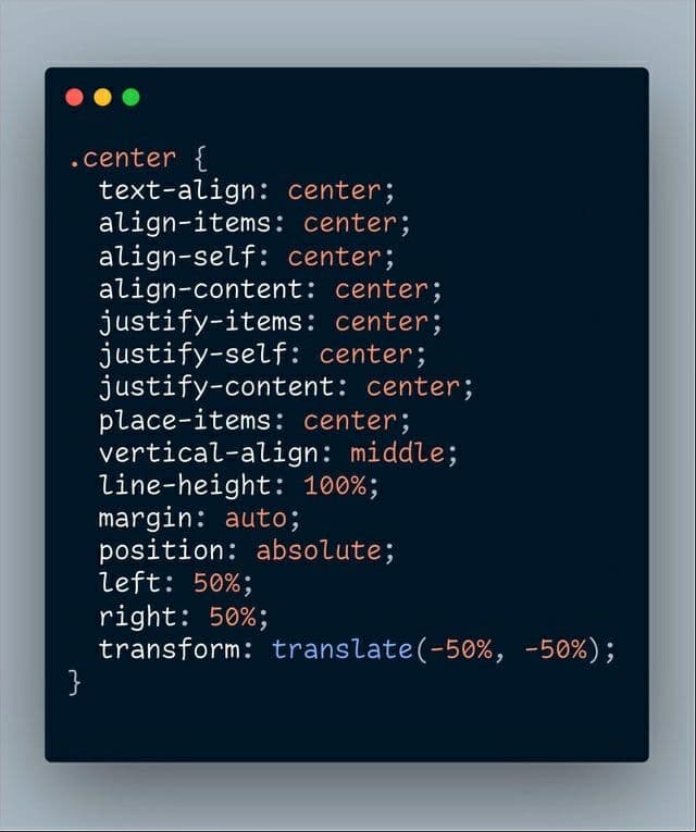 Центральное выравнивание блока с помощью css